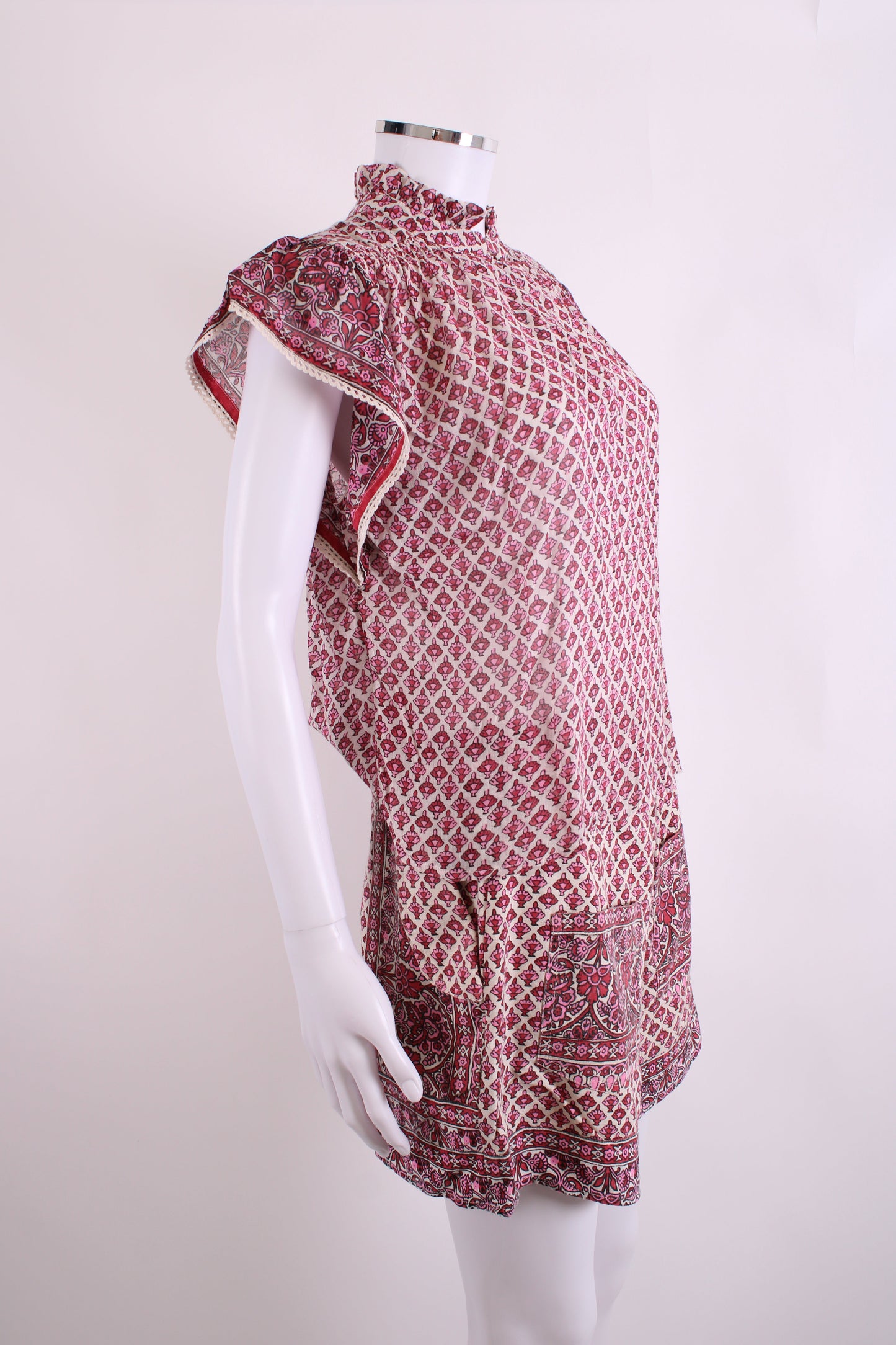 M.A.B.E Blouse/ Shorts Print Co-ord Pink/White S | Small, Pink