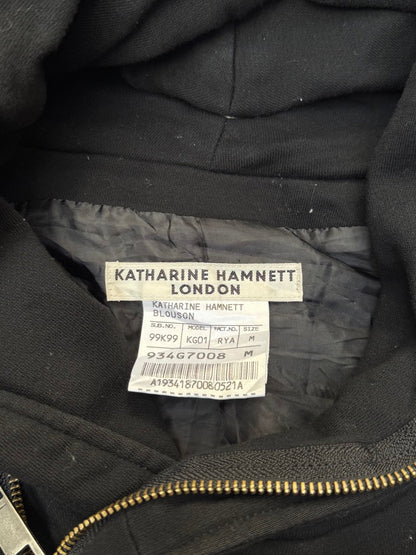 Katharine Hamnett Asymmetrical Black Hooded Sweater