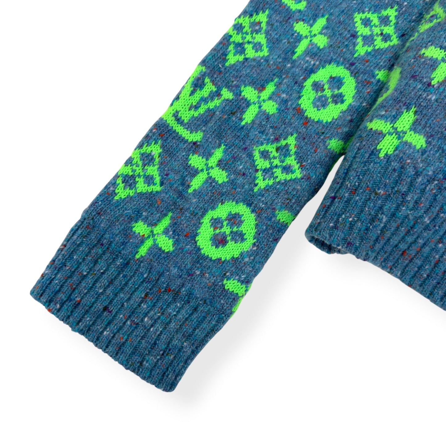 LOUIS VUITTON SS22 SIGNATURE MONOGRAM KNIT CARDIGAN GREEN / TURQUOISE M | Medium, Green