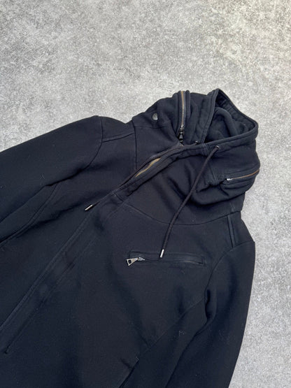 Katharine Hamnett Asymmetrical Black Hooded Sweater