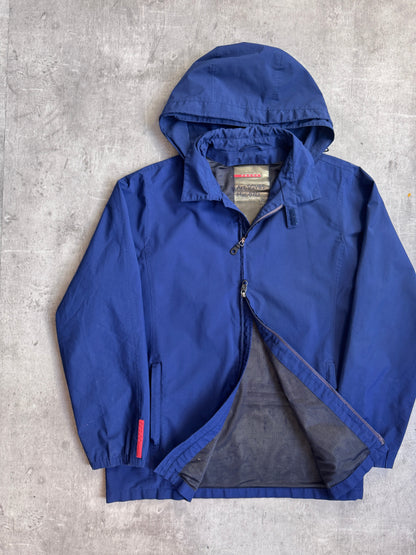 Prada Sport Goretex Navy Hooded Nylon Tech Jacket Art. SGV85