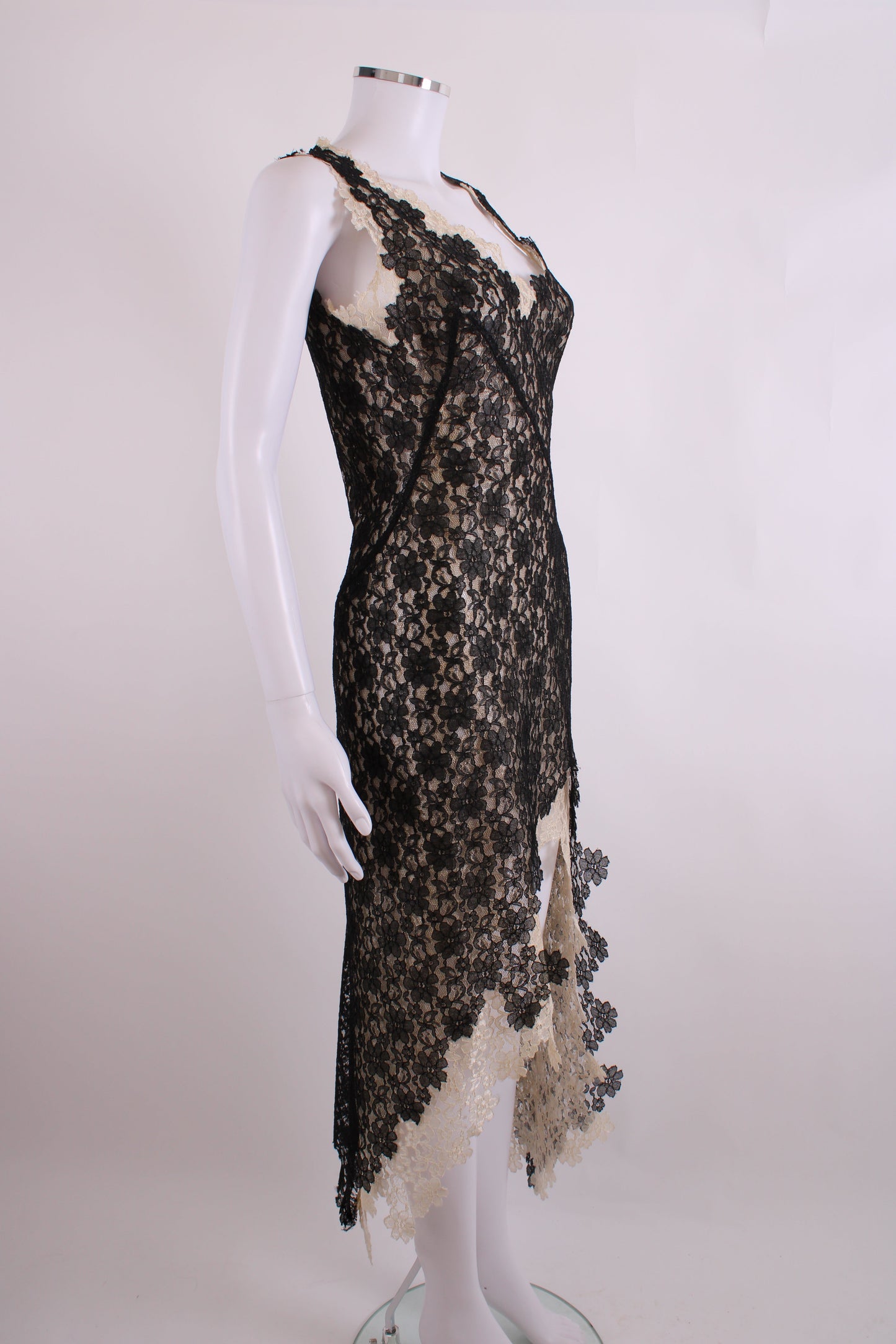 Ruti Danan S/S Lace Layered Dress Black/ Cream M | Medium, Multicoloured