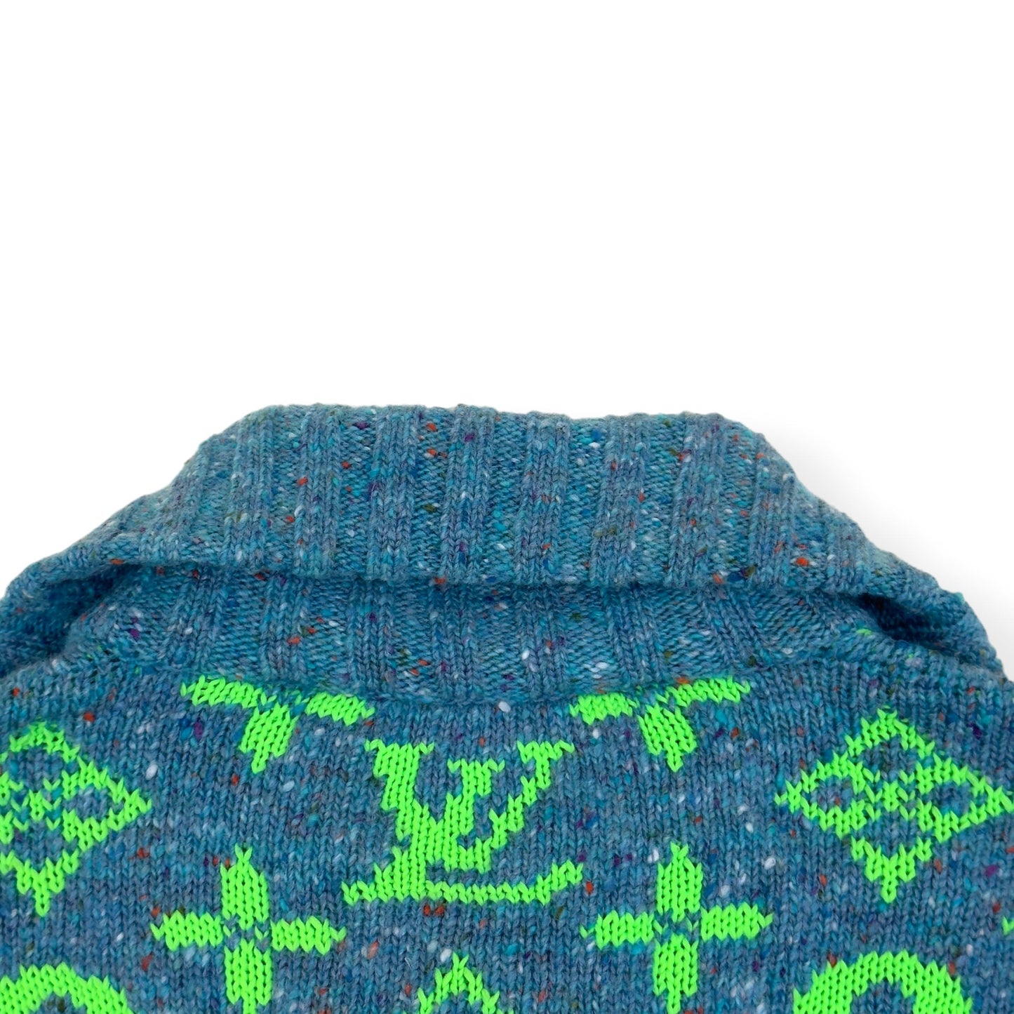 LOUIS VUITTON SS22 SIGNATURE MONOGRAM KNIT CARDIGAN GREEN / TURQUOISE M | Medium, Green
