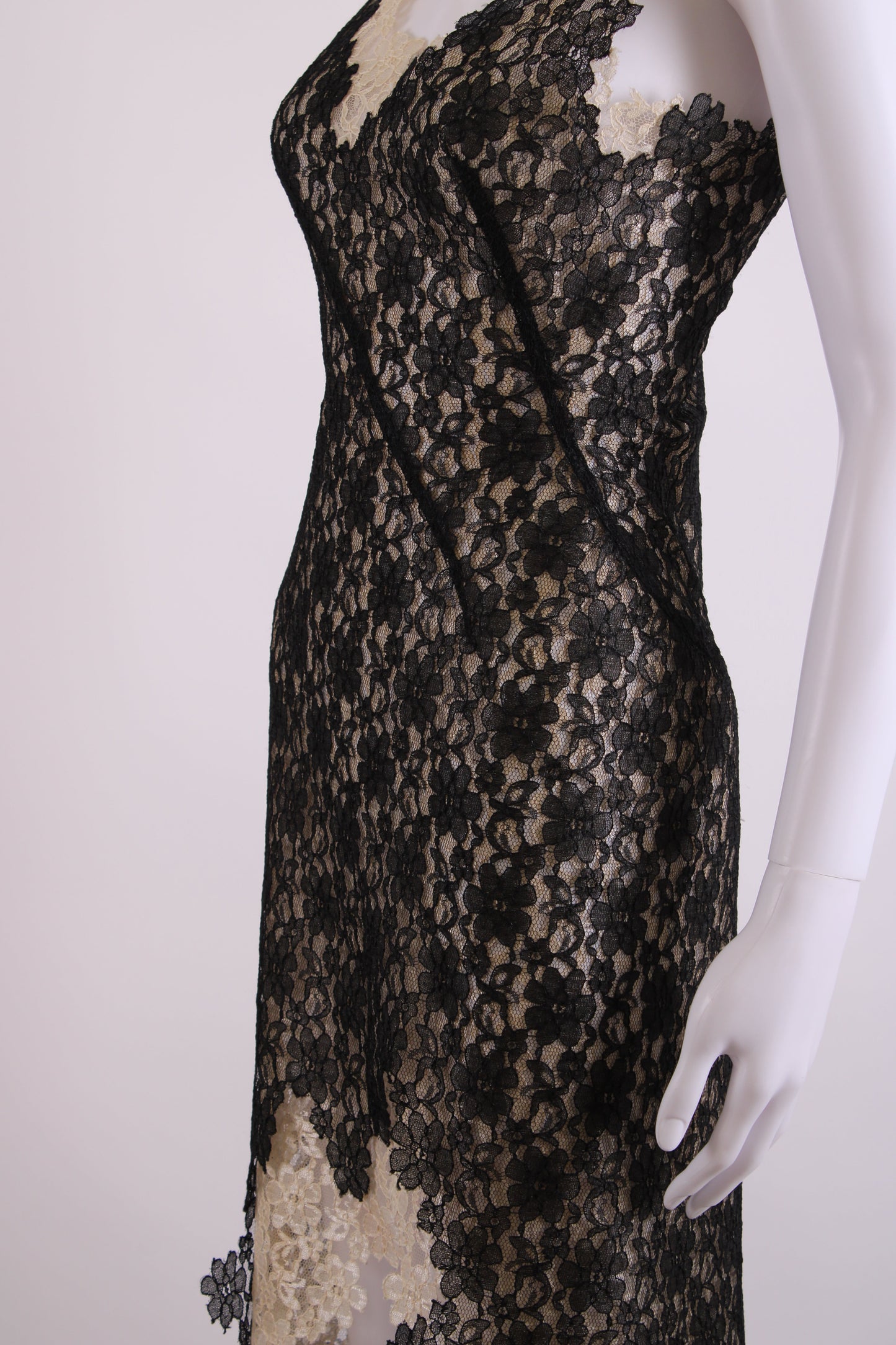 Ruti Danan S/S Lace Layered Dress Black/ Cream M | Medium, Multicoloured