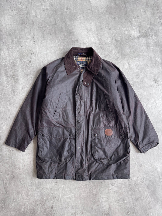 Burberry Wax Coated Brown Parka Jacket