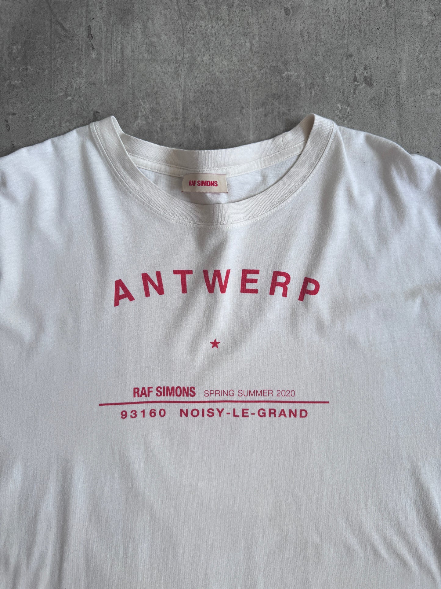 S/S 2020 Raf Simons Antwerp Tour Graphic Tee | Large, White