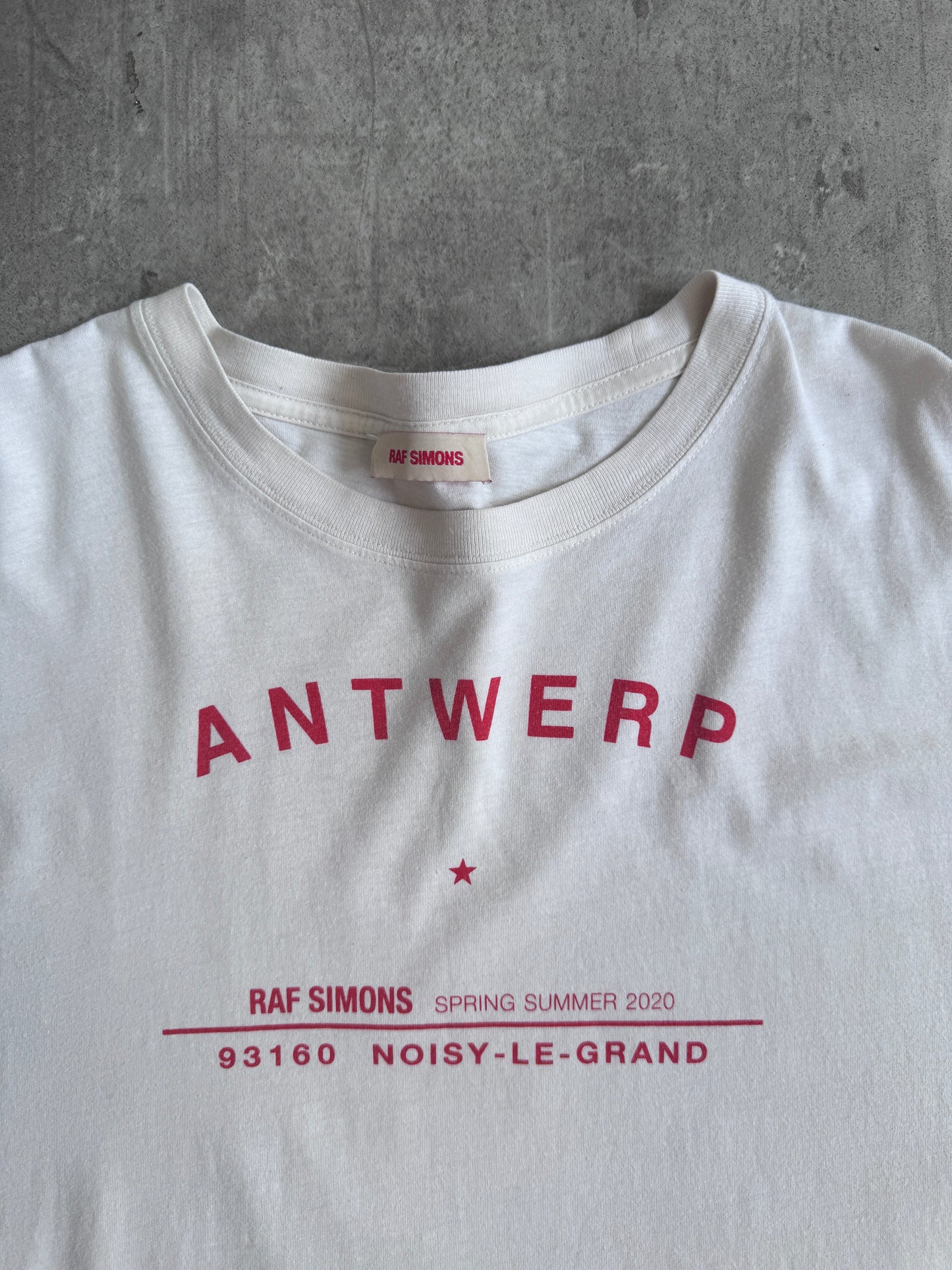 S/S 2020 Raf Simons Antwerp Tour Graphic Tee | Large, White