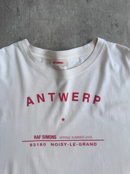 S/S 2020 Raf Simons Antwerp Tour Graphic Tee | Large, White