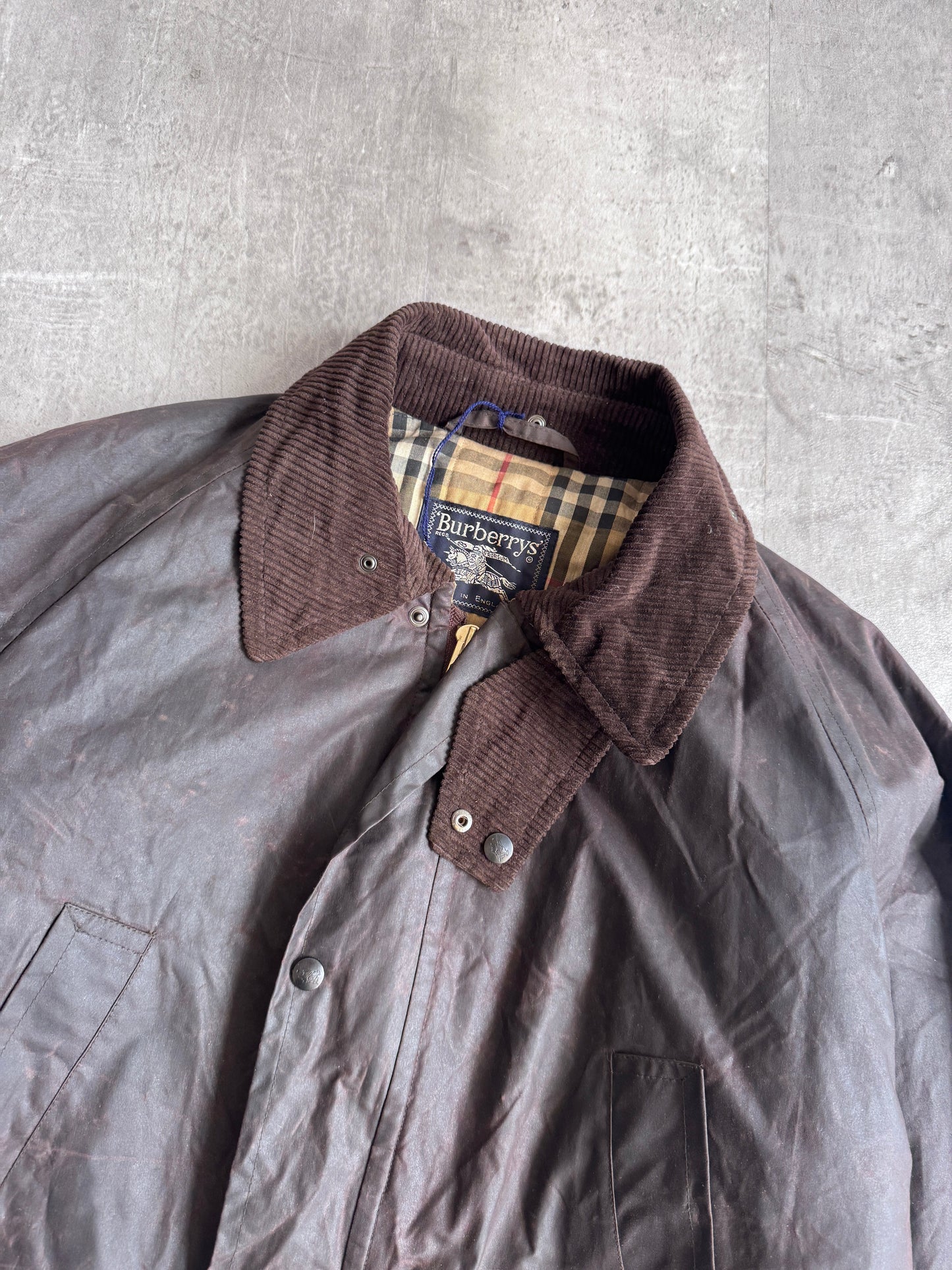 Burberry Wax Coated Brown Parka Jacket