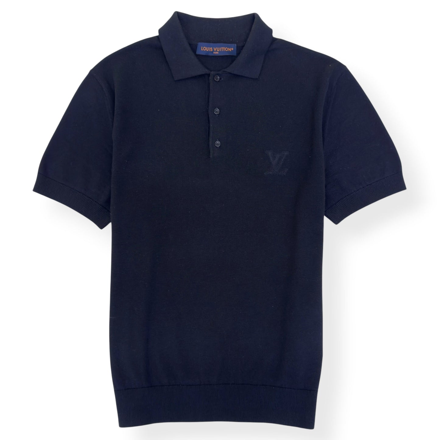 LOUIS VUITTON CASHMERE BLEND POLO SHIRT BLACK S | Small, Black