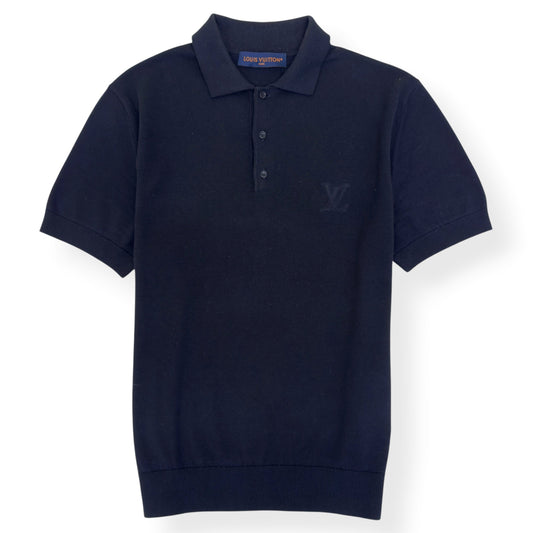 LOUIS VUITTON CASHMERE BLEND POLO SHIRT BLACK S | Small, Black