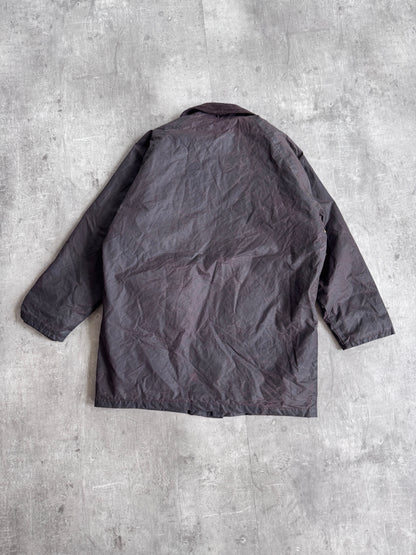 Burberry Wax Coated Brown Parka Jacket
