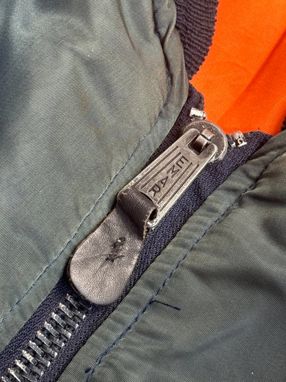 Avirex Sun Faded Green Rib Knit Trim Bomber Jacket