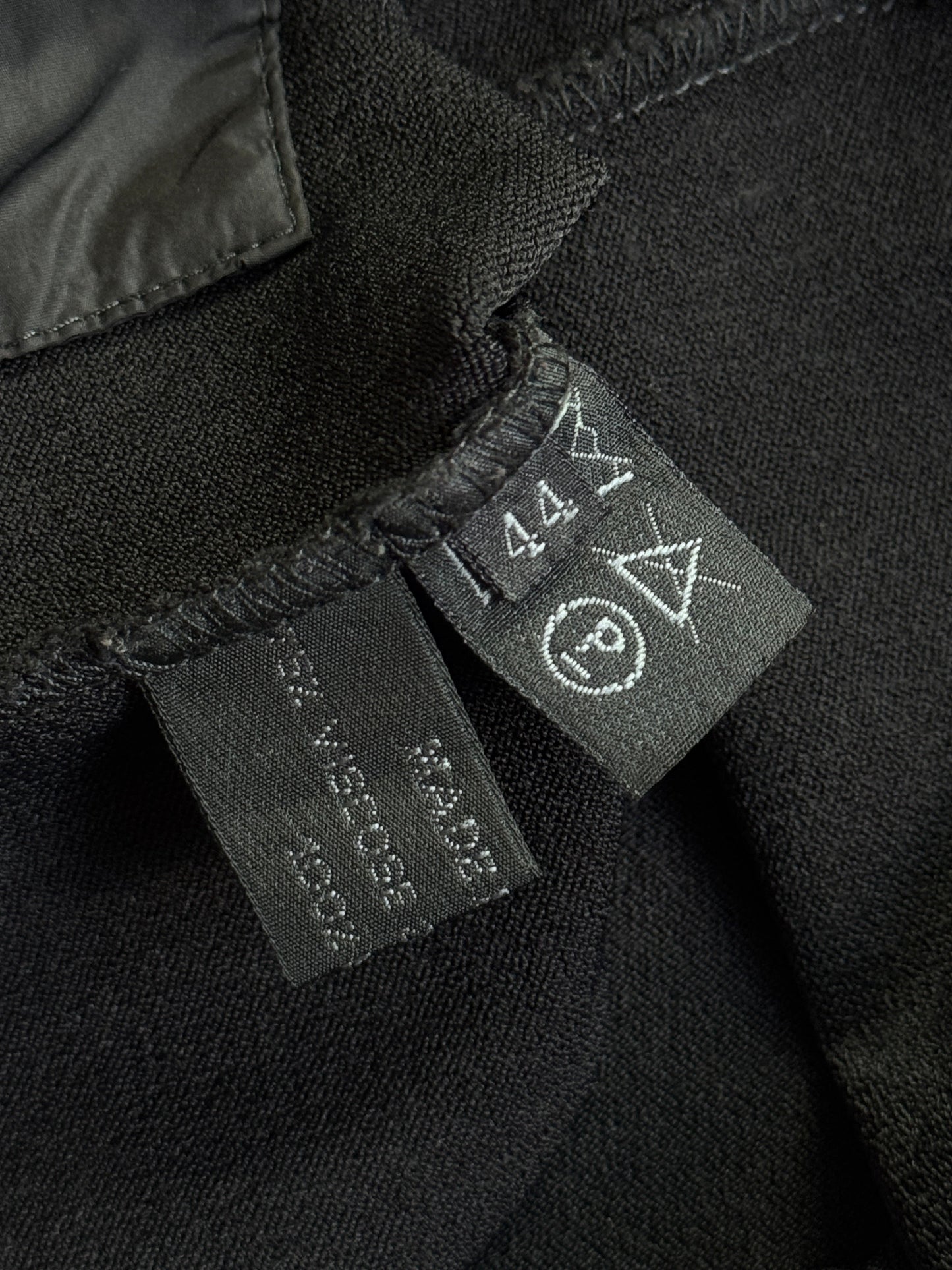 Prada Black Knit Asymmetric Zip Up Nylon Trim Cardigan