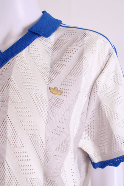 Adidas S/S Polo/Shorts Co-ord White/ Blue M | Medium, Blue