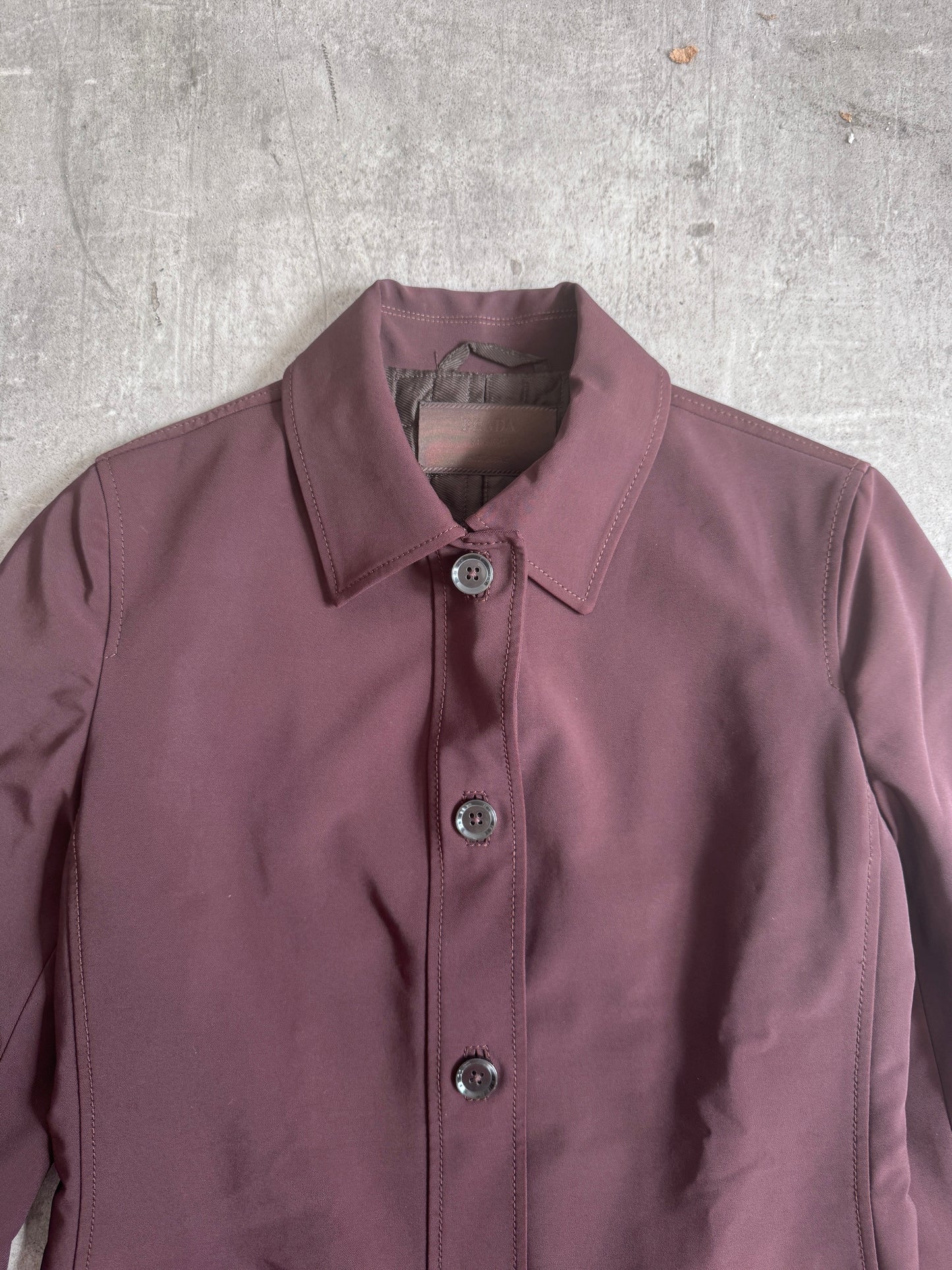 Prada Coffee Brown Nylon Chore Jacket | Extra Small, Multicoloured