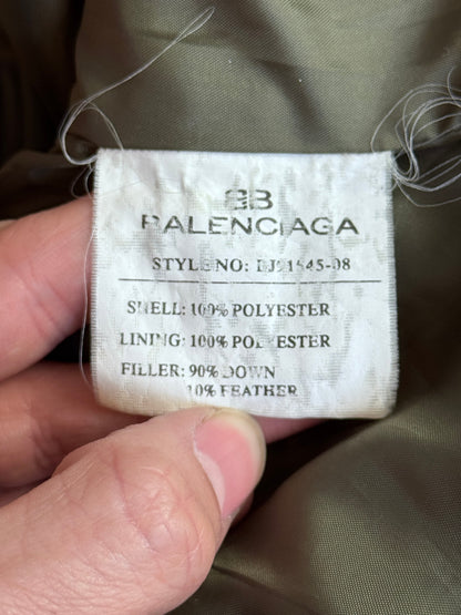Balenciaga 90s Vintage Khaki Colour Block Down Feather Puffer Jacket