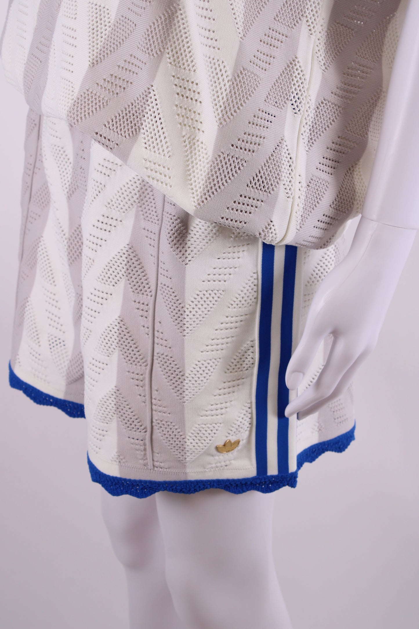 Adidas S/S Polo/Shorts Co-ord White/ Blue M | Medium, Blue