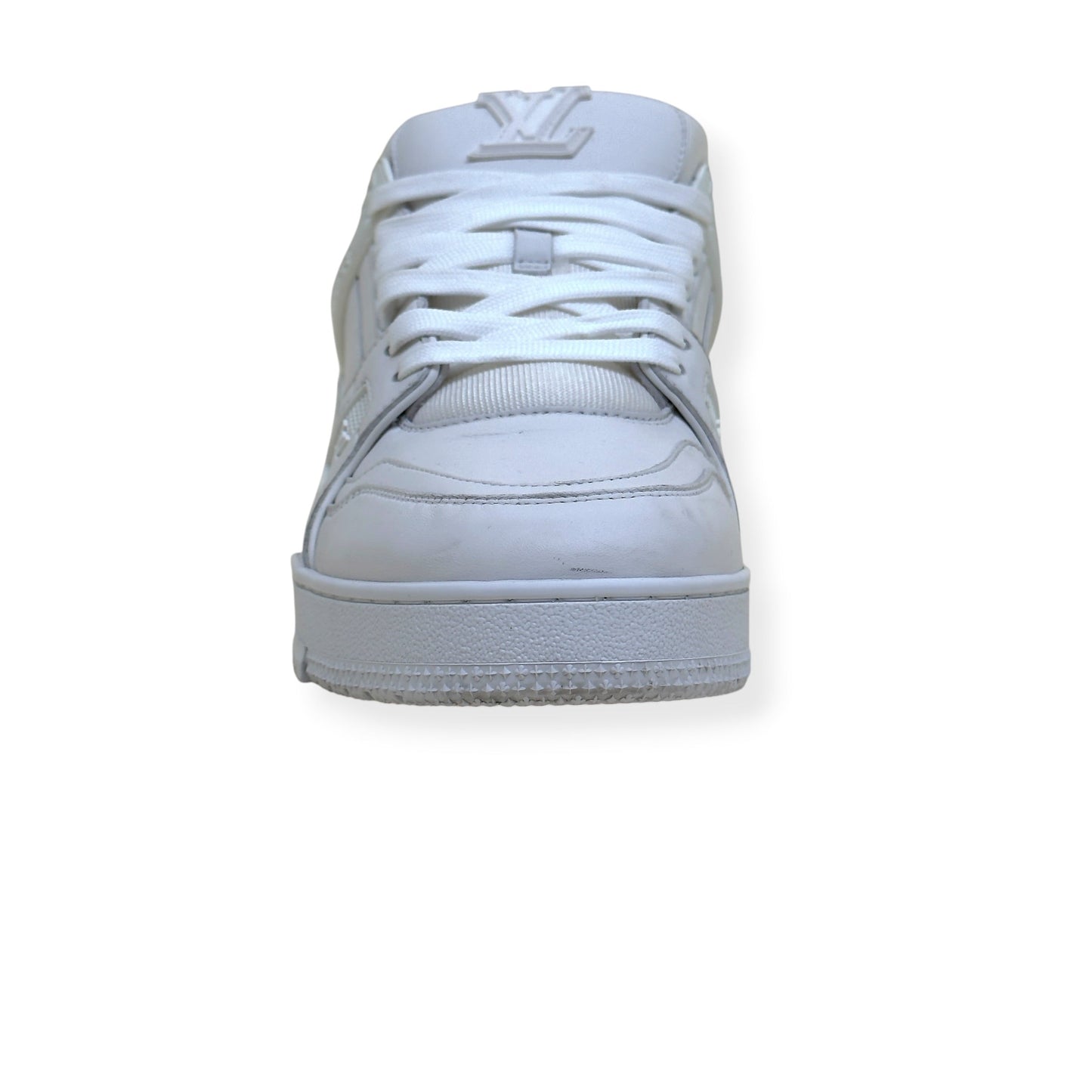 LOUIS VUITTON LEATHER LV TRAINER SNEAKER LUXURY WHITE UK10 | UK 10, White