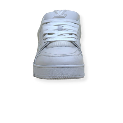 LOUIS VUITTON LEATHER LV TRAINER SNEAKER LUXURY WHITE UK10 | UK 10, White