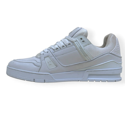 LOUIS VUITTON LEATHER LV TRAINER SNEAKER LUXURY WHITE UK10 | UK 10, White
