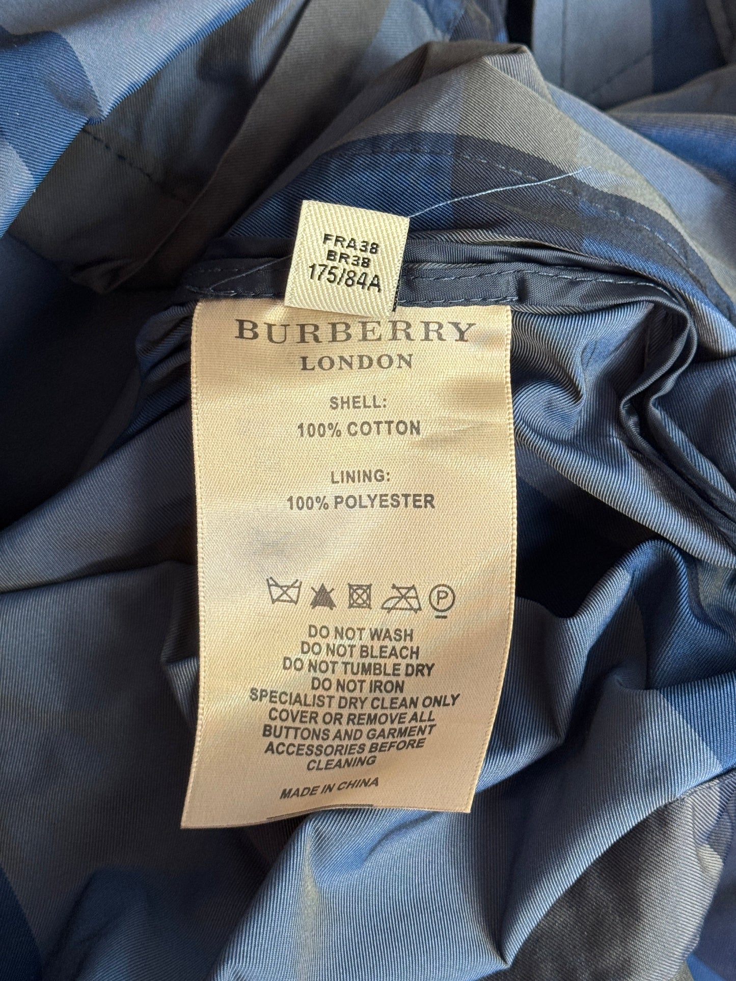 Burberry Brit Blue Nova Check Print Hooded Windbreaker Tech Jacket