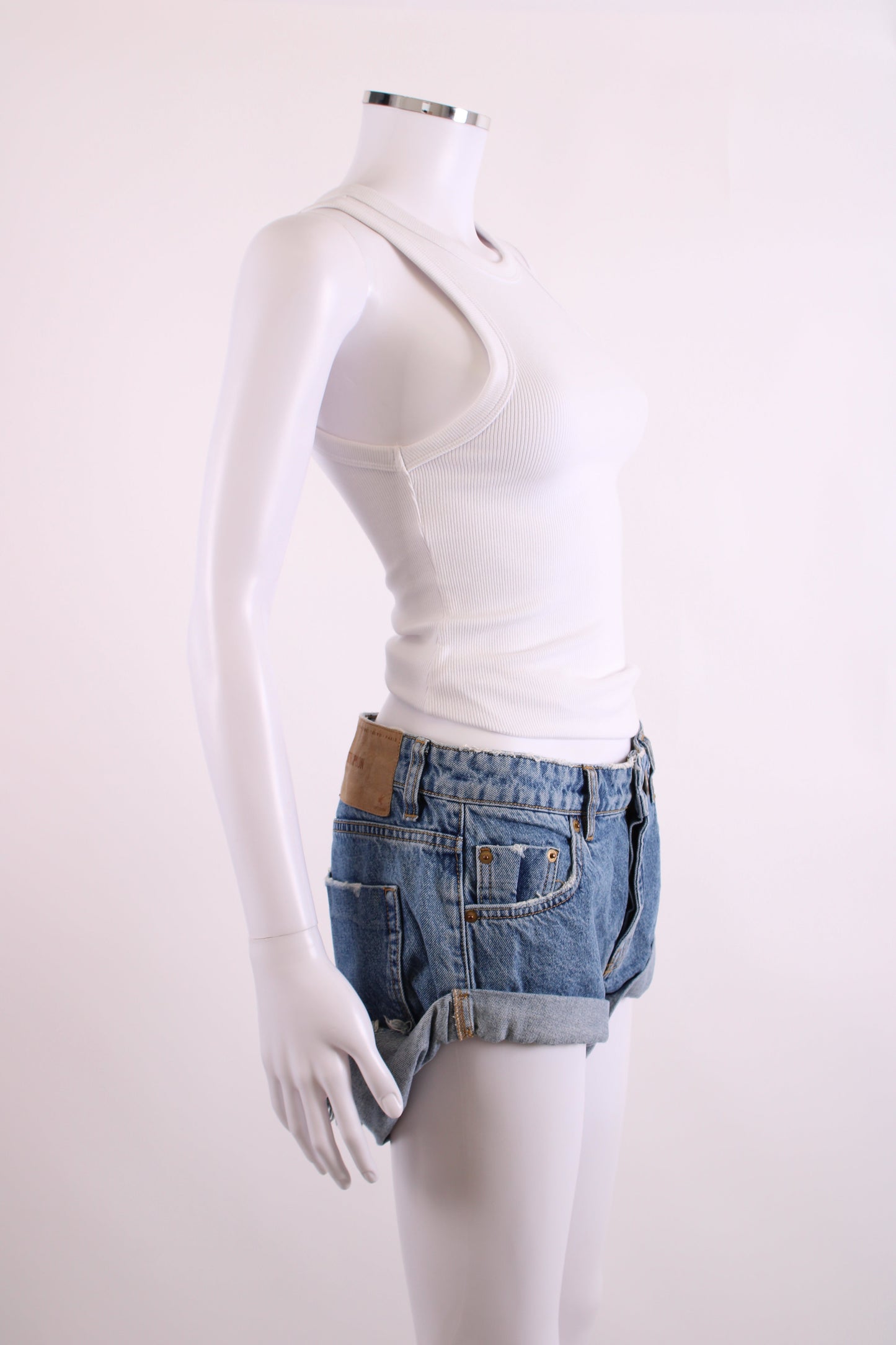 One Teaspoon Distressed Shorts Denim 26W | O/S, Blue