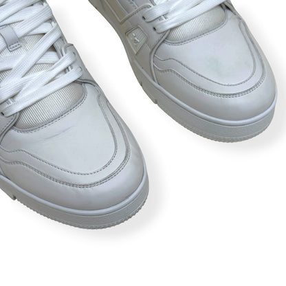 LOUIS VUITTON LEATHER LV TRAINER SNEAKER LUXURY WHITE UK10 | UK 10, White