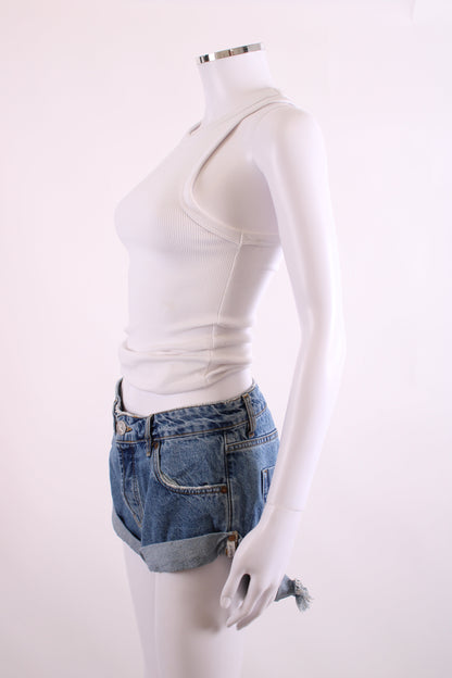 One Teaspoon Distressed Shorts Denim 26W | O/S, Blue