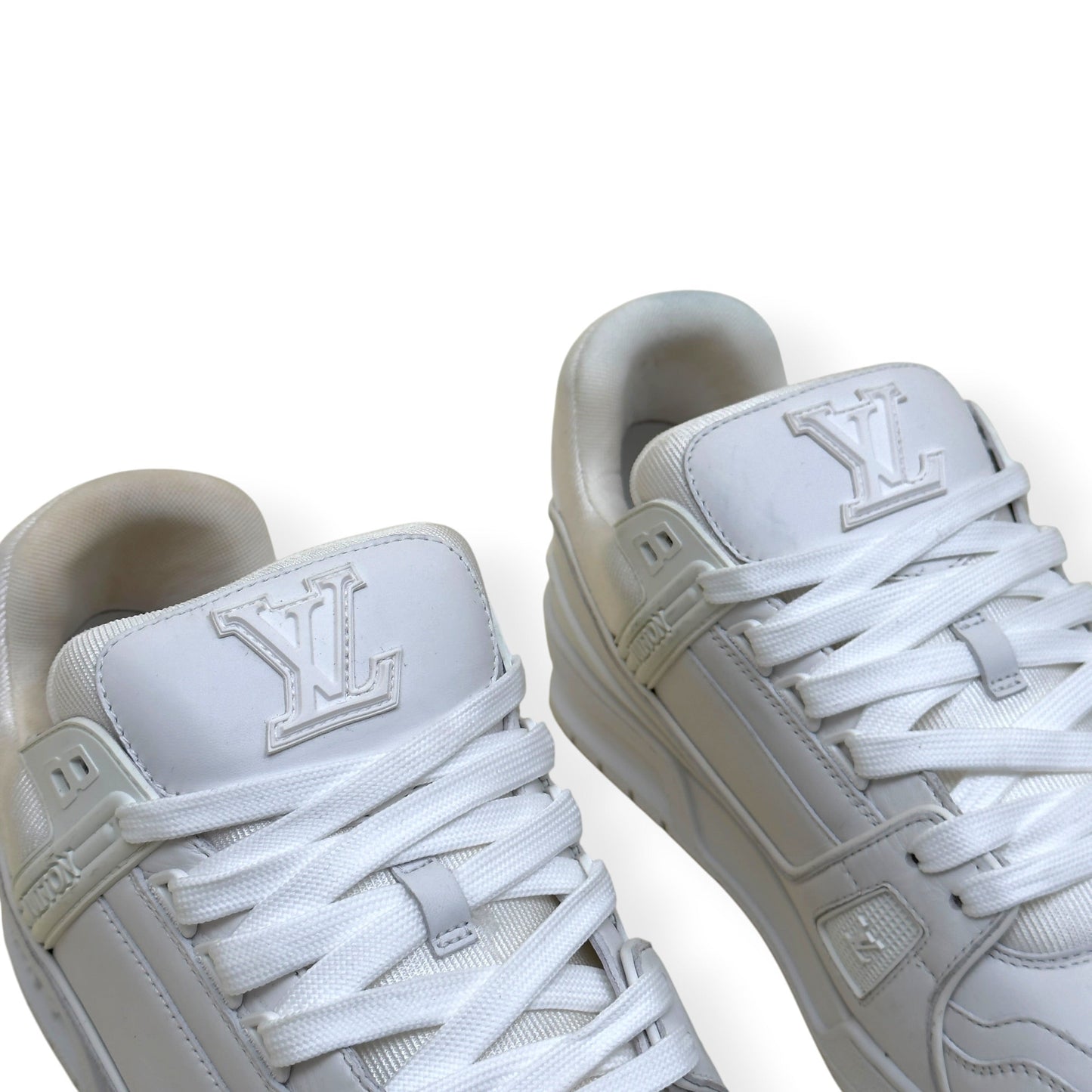 LOUIS VUITTON LEATHER LV TRAINER SNEAKER LUXURY WHITE UK10 | UK 10, White