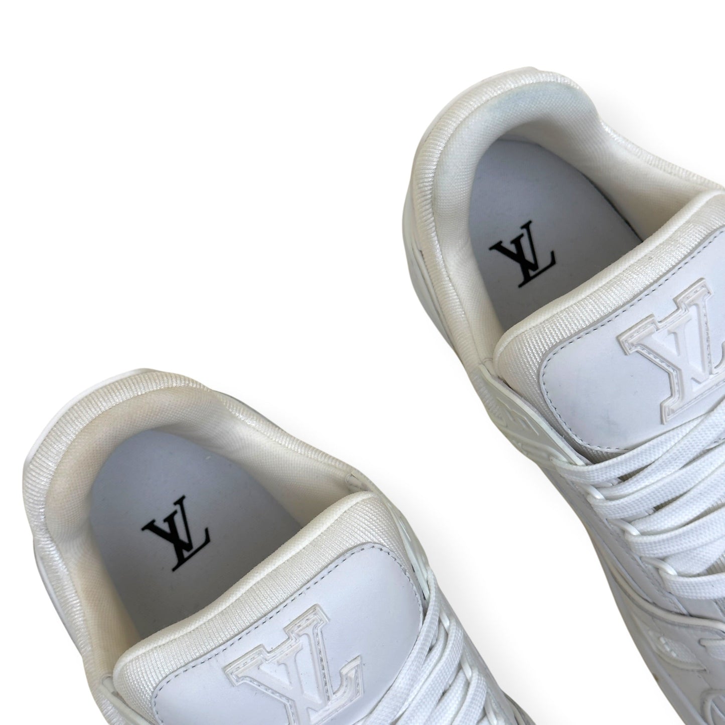 LOUIS VUITTON LEATHER LV TRAINER SNEAKER LUXURY WHITE UK10 | UK 10, White