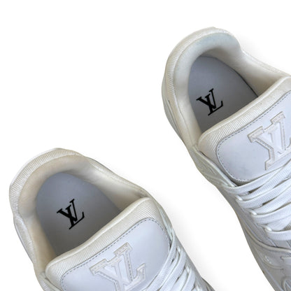 LOUIS VUITTON LEATHER LV TRAINER SNEAKER LUXURY WHITE UK10 | UK 10, White