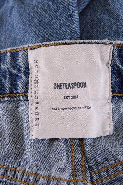 One Teaspoon Distressed Shorts Denim 26W | O/S, Blue