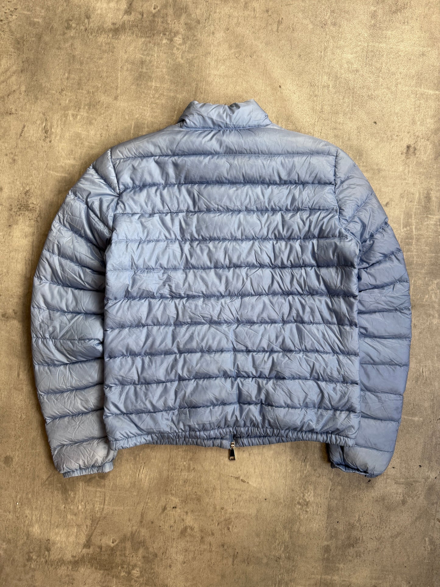 Moncler Lans Down Light Blue Nylon Leger Puffer Jacket