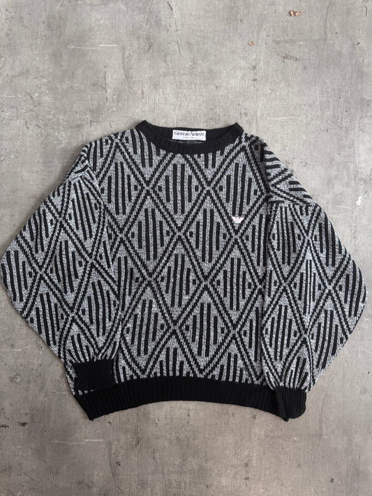 1980s Giorgio Armani Geometric Print Knit Sweater | Large, Multicoloured