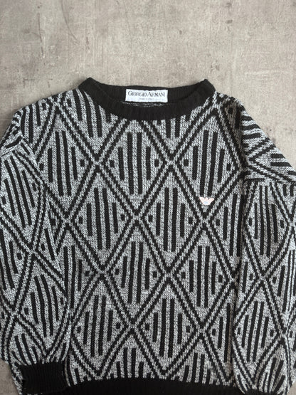 1980s Giorgio Armani Geometric Print Knit Sweater | Large, Multicoloured