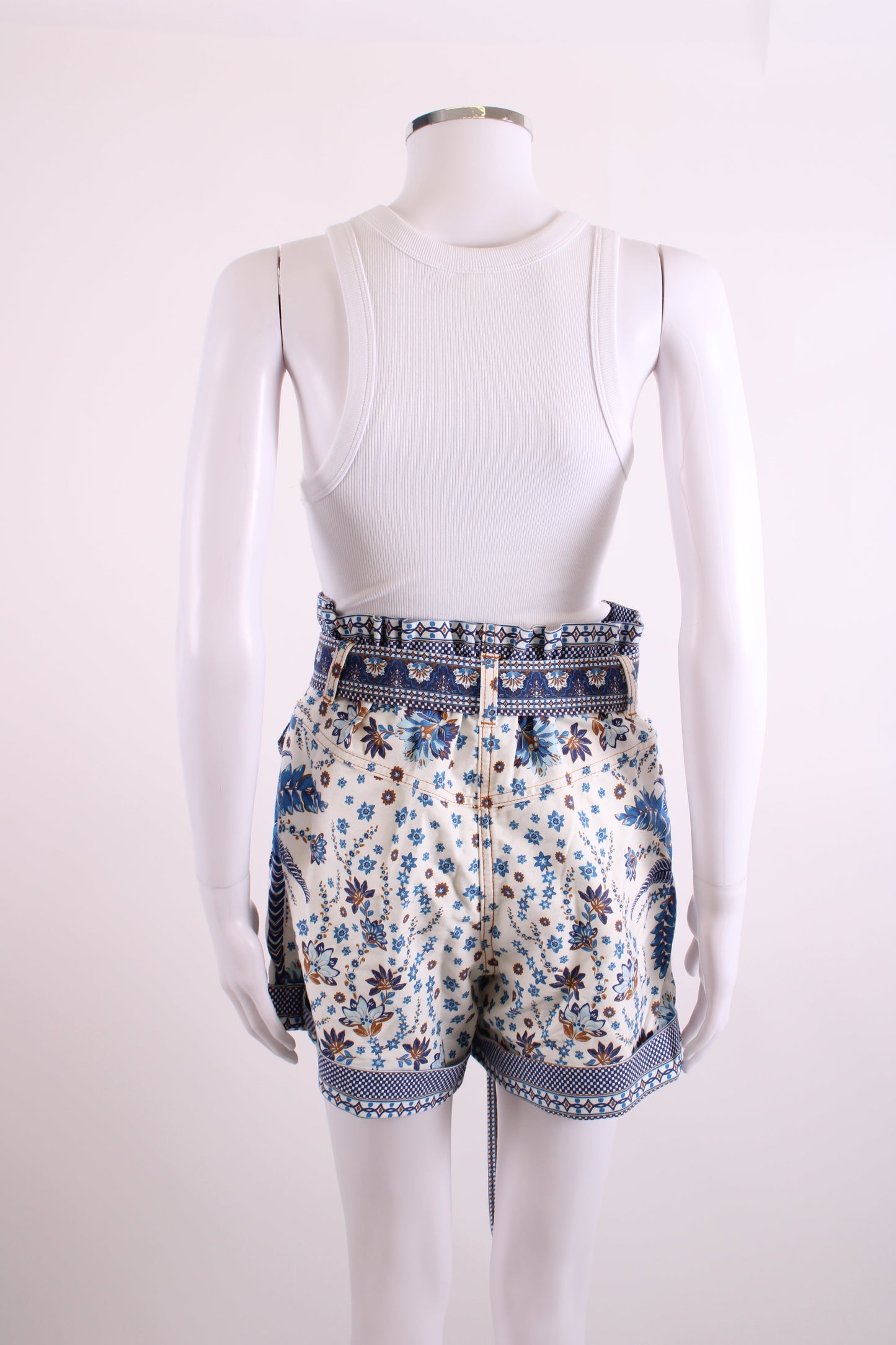 Farm Rio Floral Print Shorts Navy/ White 26W | O/S, Navy