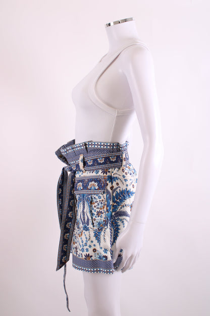 Farm Rio Floral Print Shorts Navy/ White 26W | O/S, Navy
