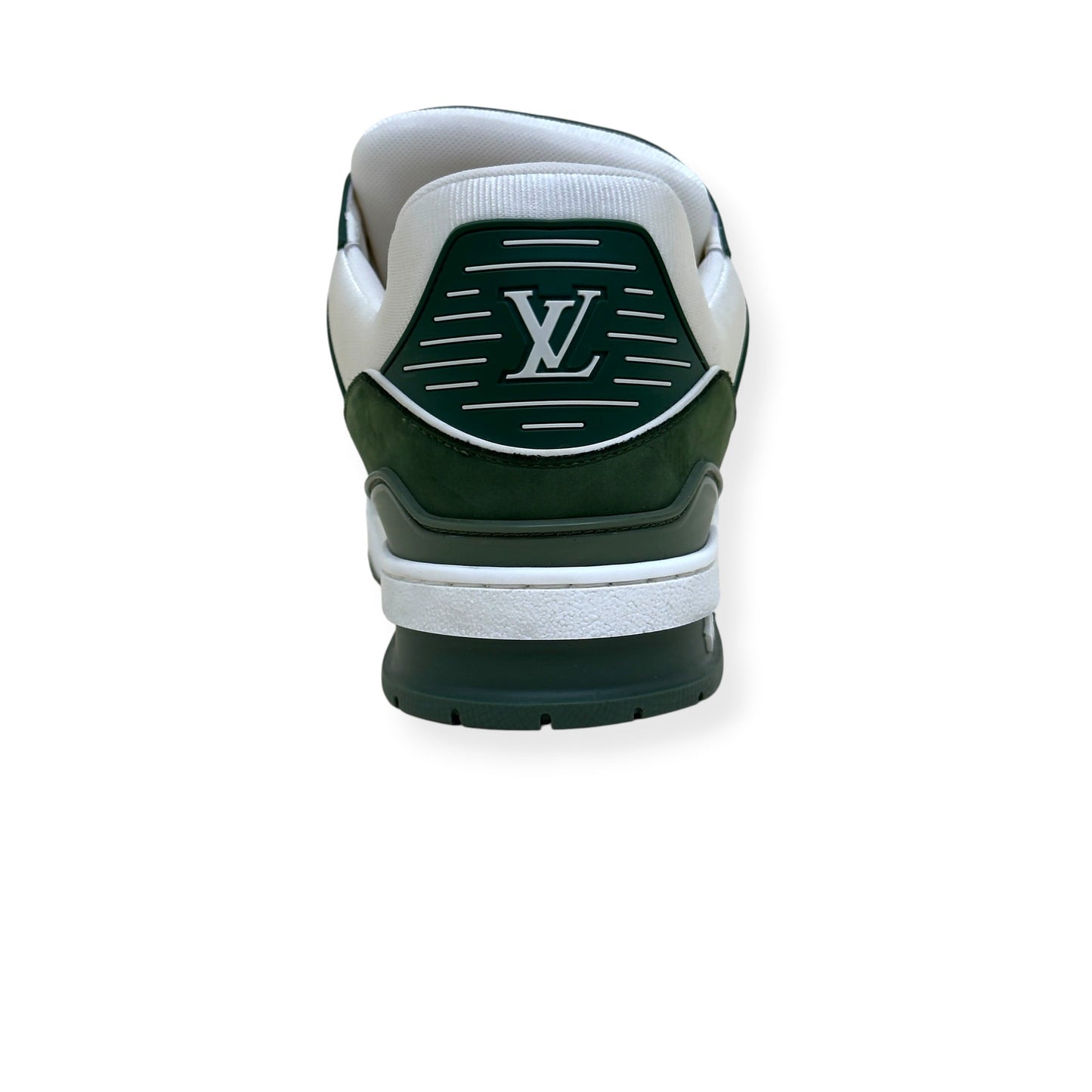 LOUIS VUITTON LEATHER LV TRAINER SNEAKER GREEN / WHITE UK10 | UK 10, Green