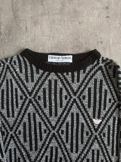 1980s Giorgio Armani Geometric Print Knit Sweater | Large, Multicoloured