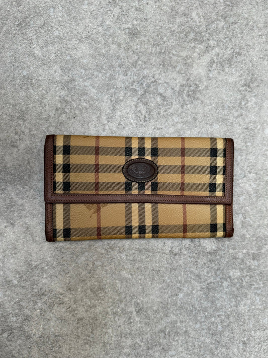 Burberry Nova Check Canvas Leather Long Wallet