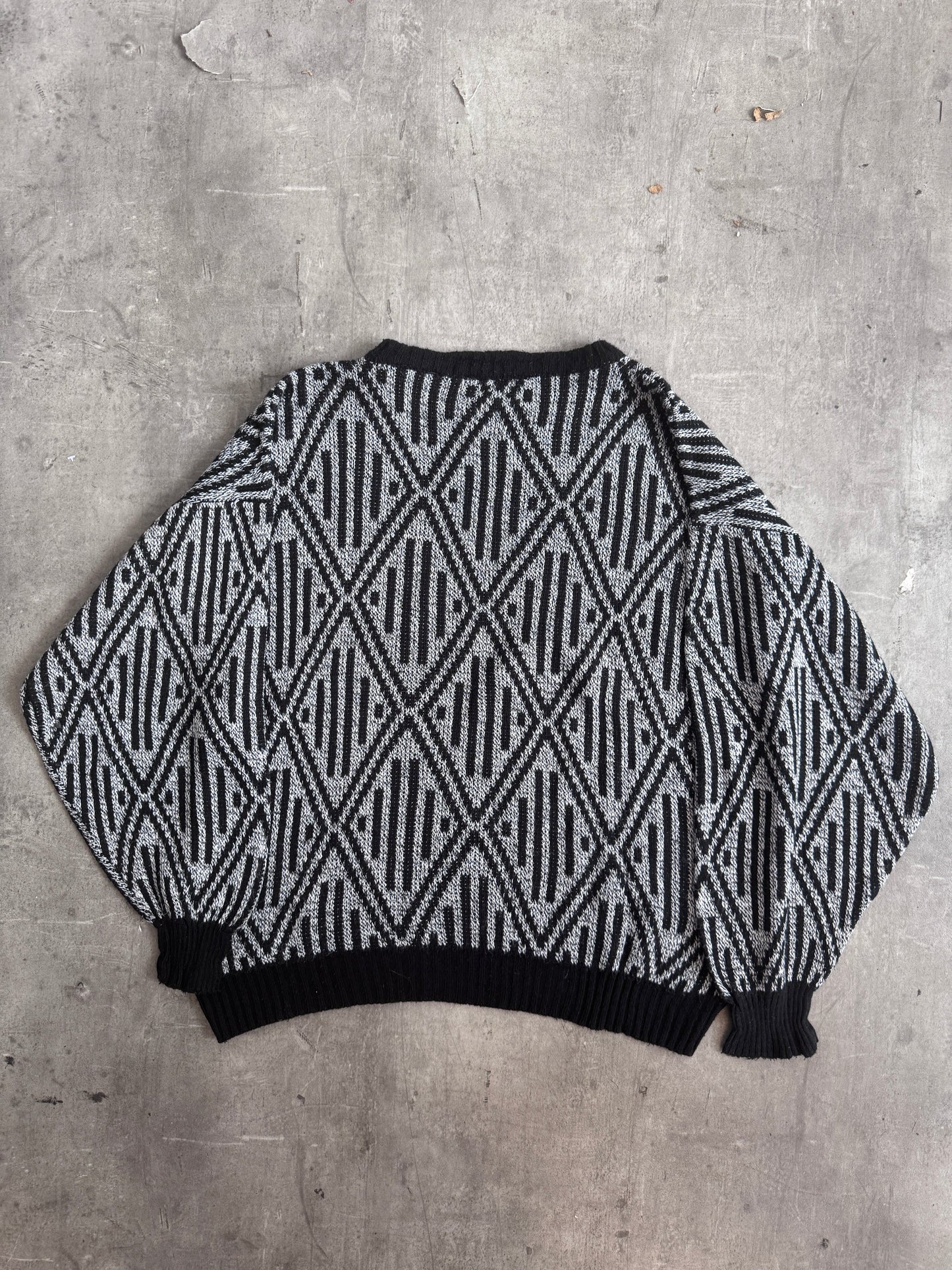 1980s Giorgio Armani Geometric Print Knit Sweater | Large, Multicoloured