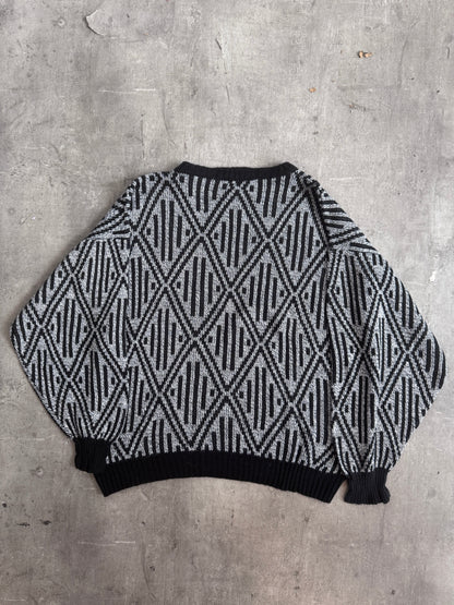 1980s Giorgio Armani Geometric Print Knit Sweater | Large, Multicoloured