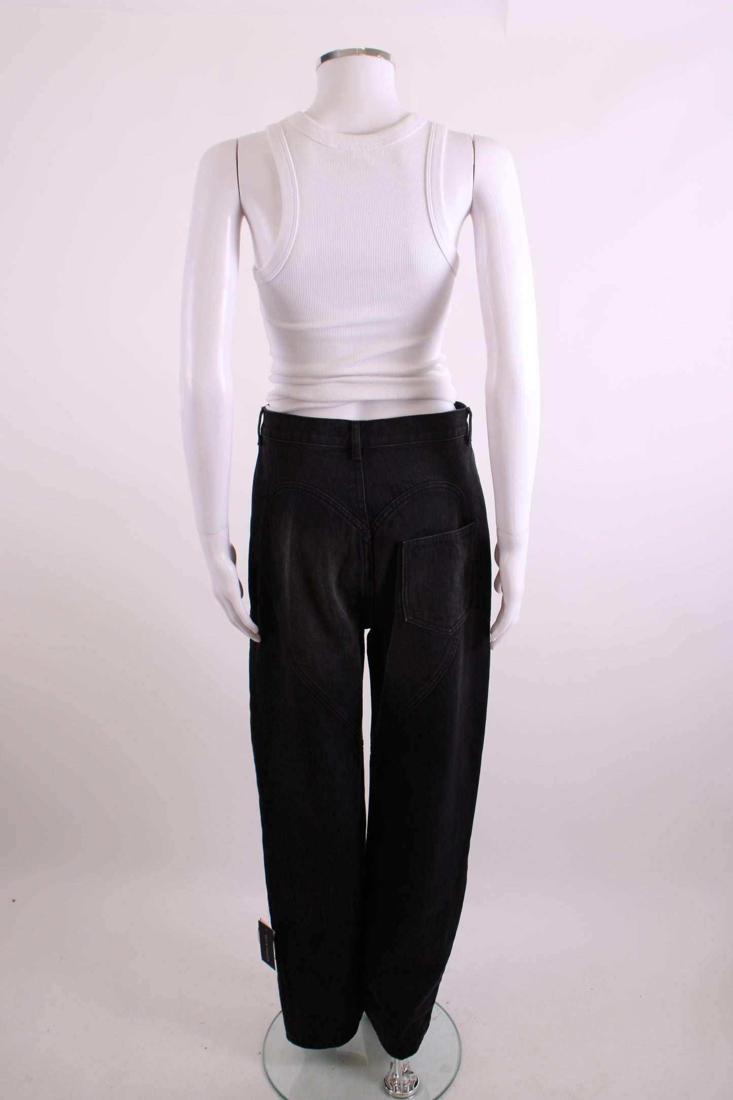 Area Crystal Embellished Jeans Washed Black 28W | O/S, Black