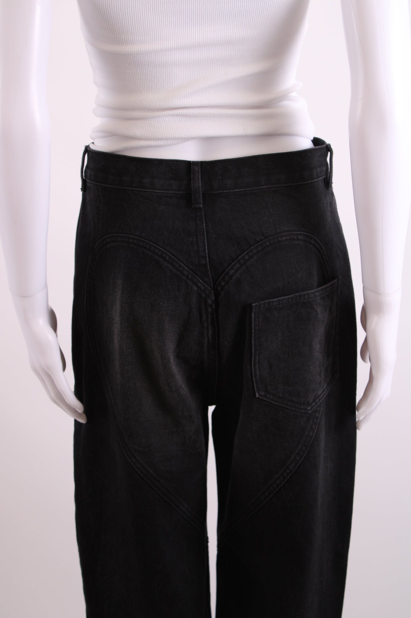 Area Crystal Embellished Jeans Washed Black 28W | O/S, Black