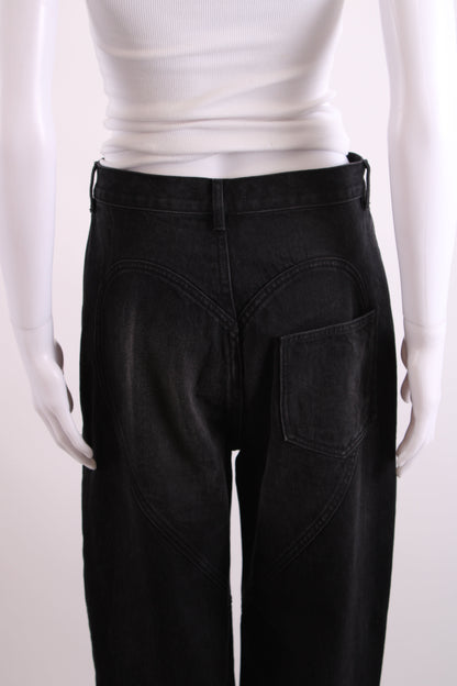Area Crystal Embellished Jeans Washed Black 28W | O/S, Black