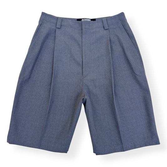 JACQUEMUS LES SCULPTURES PLEATED SHORTS GREY 52 / XL | XL, Grey