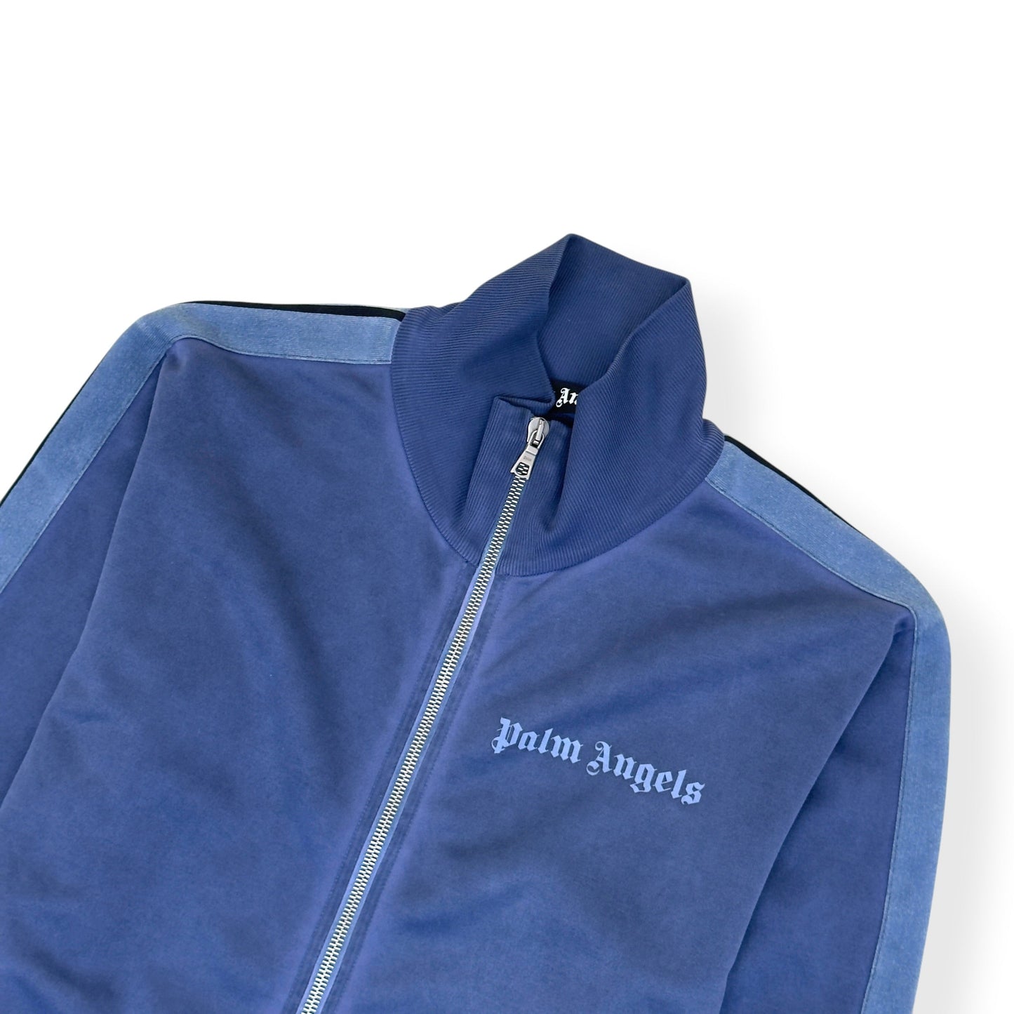 PALM ANGELS GARMENT DYED TRACK JACKET BLUE M | Medium, Blue