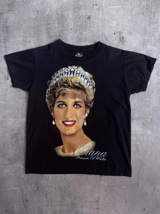 1990's Princess Diana Black Memorial Single Stitch Tee | Extra Small, Multicoloured