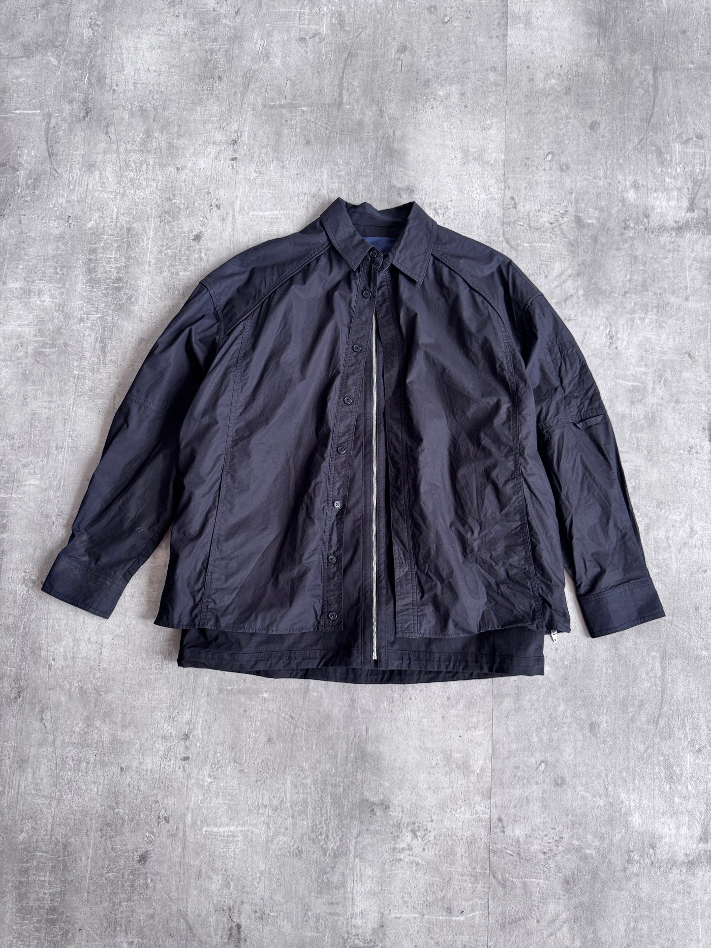 JUUN. J Layered Black Harrington Jacket